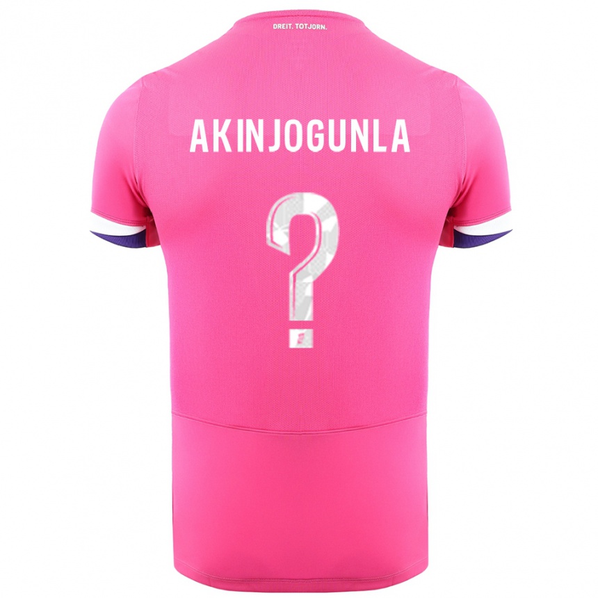 נשים כדורגל Michaël Akinjogunla #0 ורוד לבן הרחק ג'רזי 2025/26