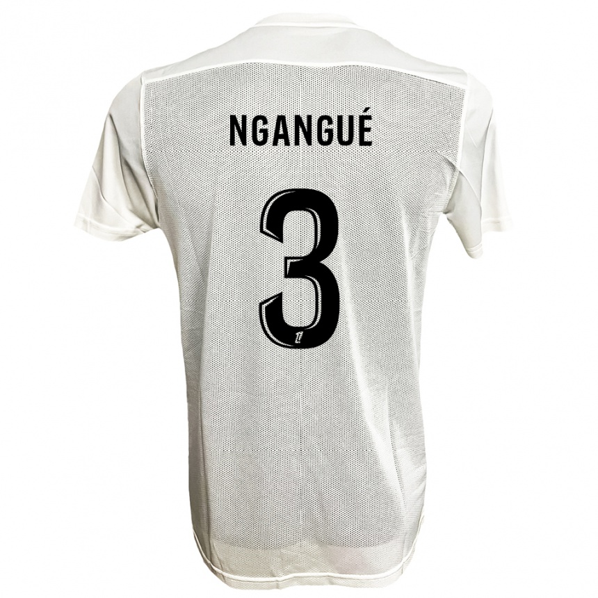 נשים כדורגל Maurice Ngangué #3 שחור לבן הרחק ג'רזי 2025/26