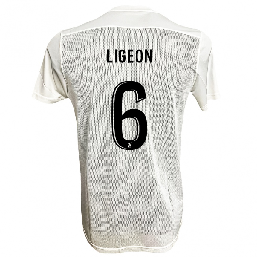 נשים כדורגל Aymeris Ligeon #6 שחור לבן הרחק ג'רזי 2025/26