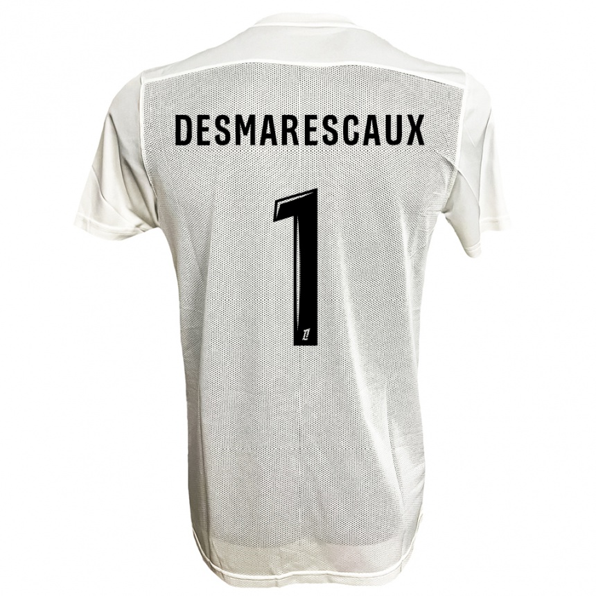 נשים כדורגל Émile Desmarescaux #1 שחור לבן הרחק ג'רזי 2025/26