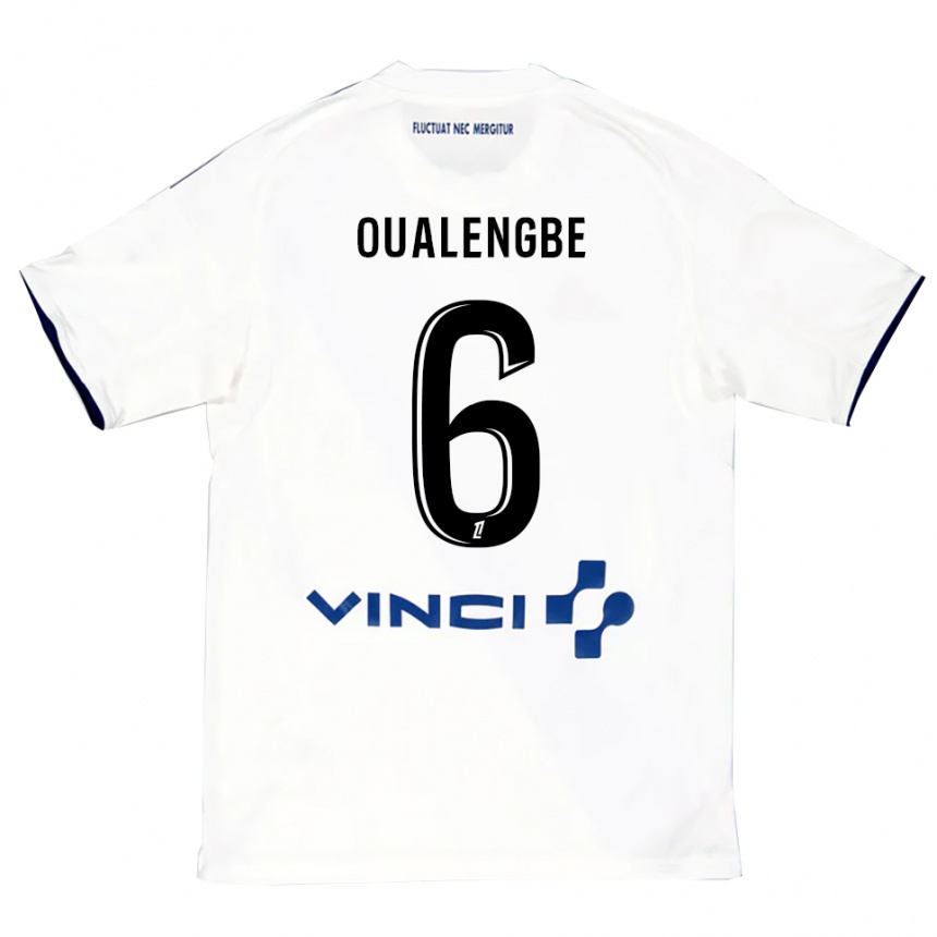 נשים כדורגל Gabriel Oualengbe #6 לבן כחול הרחק ג'רזי 2025/26
