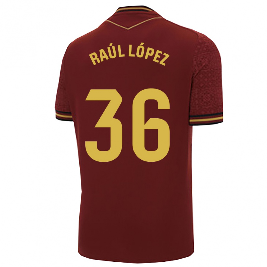 נשים כדורגל Raúl López #36 בורדו זהב הרחק ג'רזי 2025/26