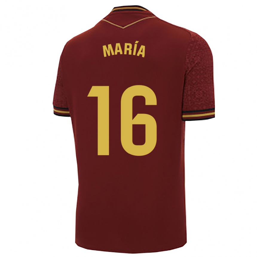 נשים כדורגל María Llorente #16 בורדו זהב הרחק ג'רזי 2025/26
