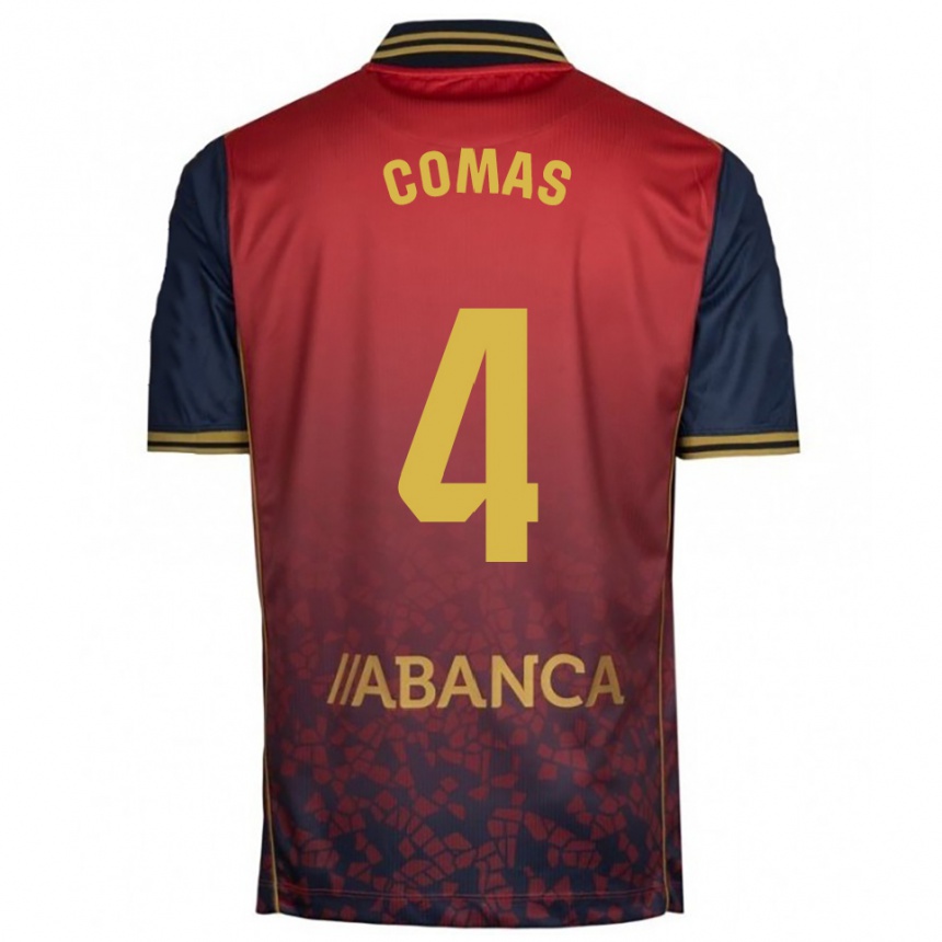 נשים כדורגל Arnau Comas Freixas #4 אדום נייבי הרחק ג'רזי 2025/26