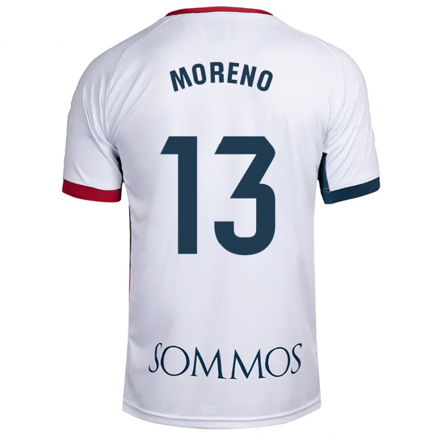 נשים כדורגל Eloy Moreno #13 לבן אדום הרחק ג'רזי 2025/26