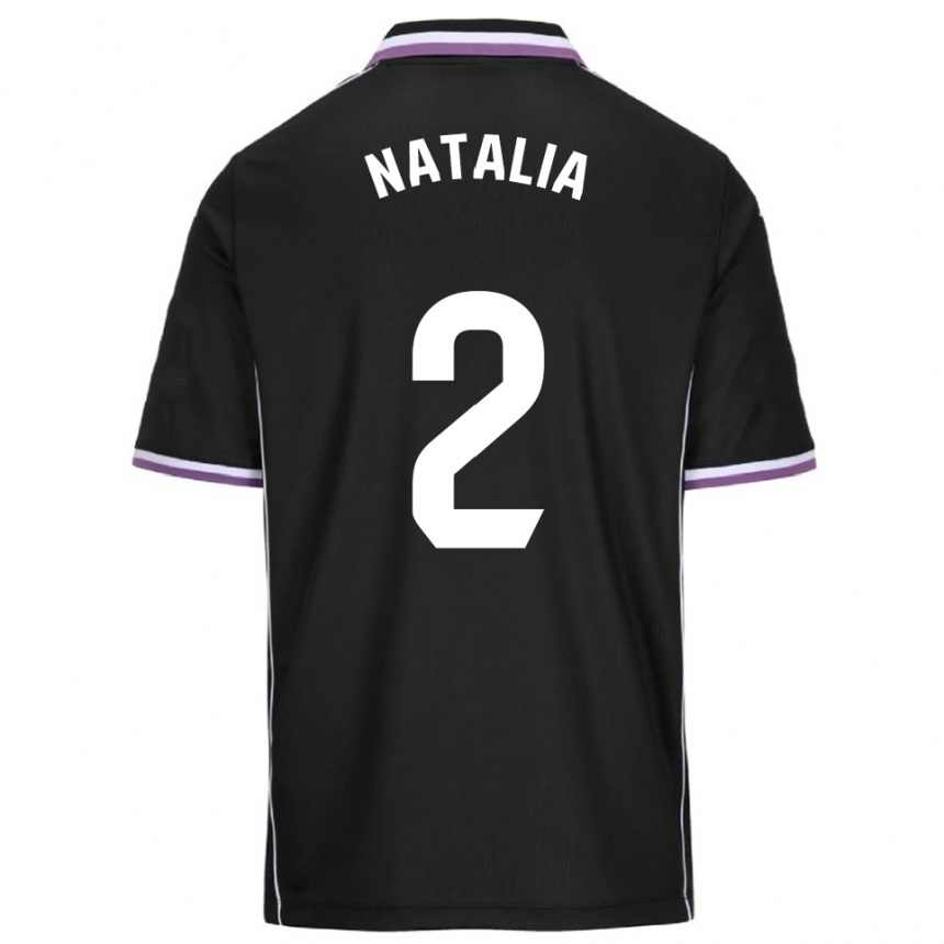 נשים כדורגל Natalia Delgado Calle #2 סגול שחור הרחק ג'רזי 2025/26