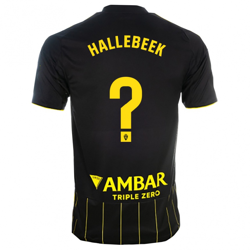 נשים כדורגל Boaz Hallebeek #0 שחור צהוב הרחק ג'רזי 2025/26