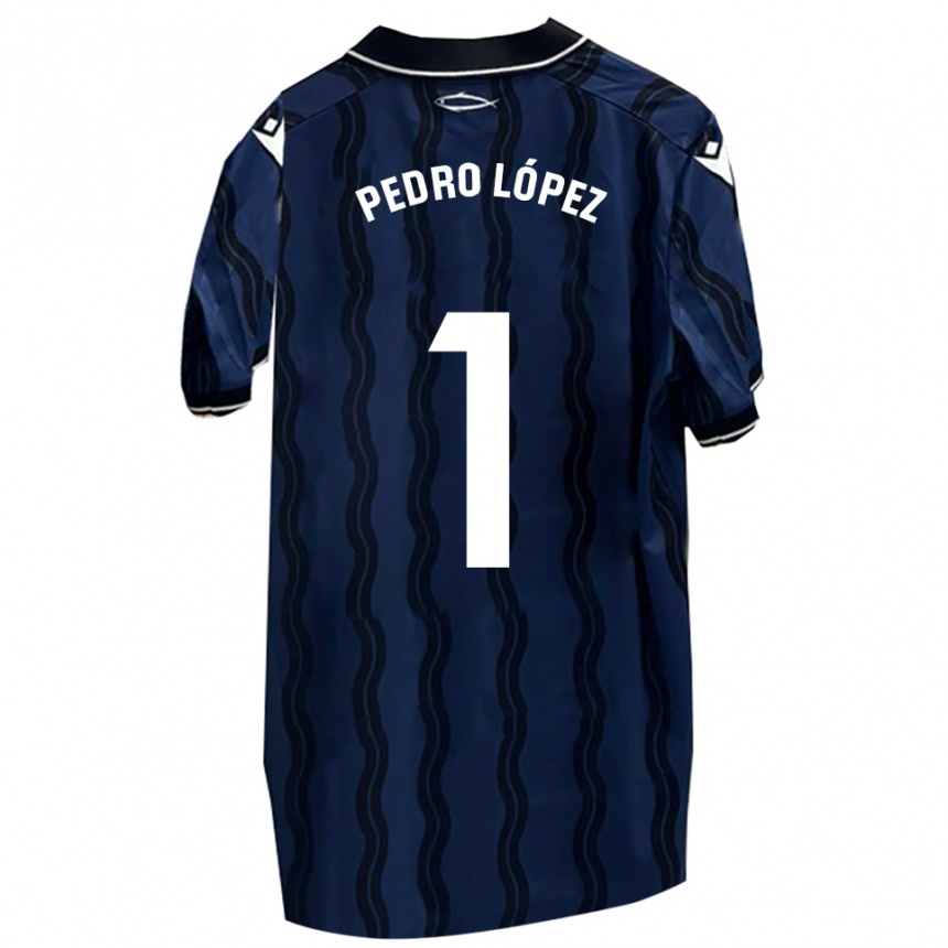 נשים כדורגל Pedro López #1 כחול כהה שחור הרחק ג'רזי 2025/26