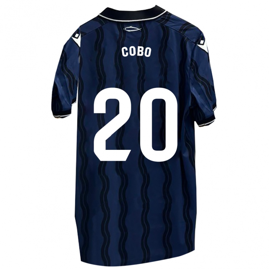 נשים כדורגל David Cobo #20 כחול כהה שחור הרחק ג'רזי 2025/26