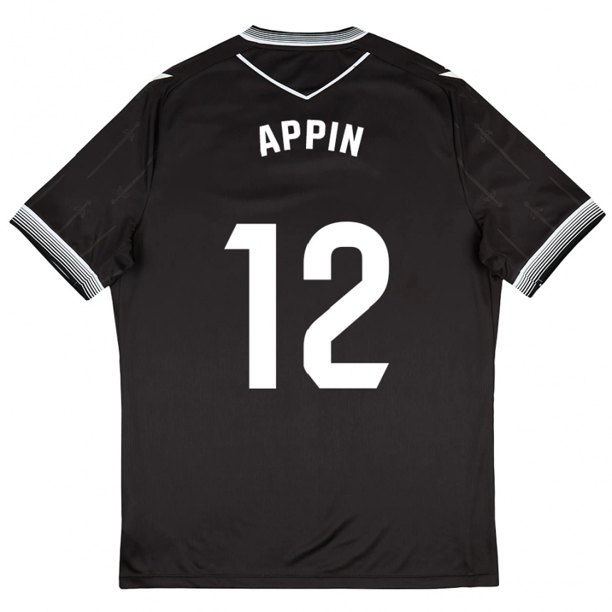 נשים כדורגל קווין אפן #12 שחור לבן הרחק ג'רזי 2025/26