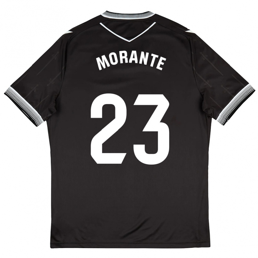 נשים כדורגל איבן מוראנטה רואיס #23 שחור לבן הרחק ג'רזי 2025/26
