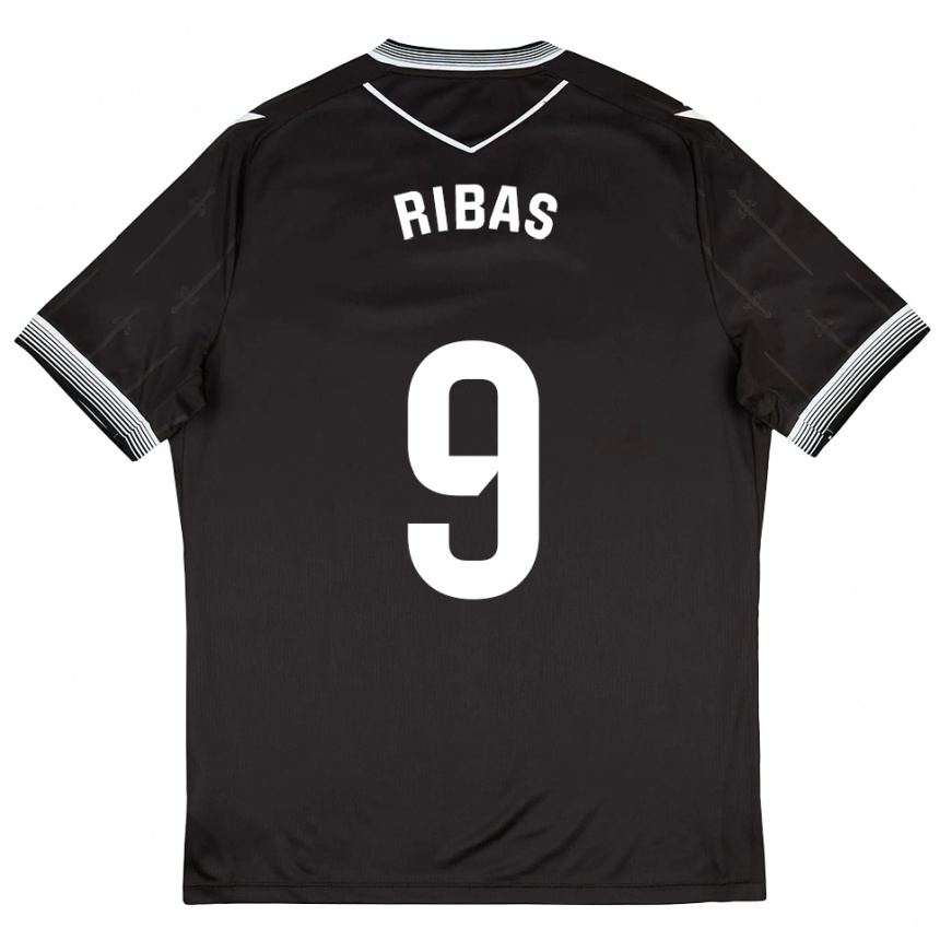 נשים כדורגל איריאן ריבאס קרסקו #9 שחור לבן הרחק ג'רזי 2025/26