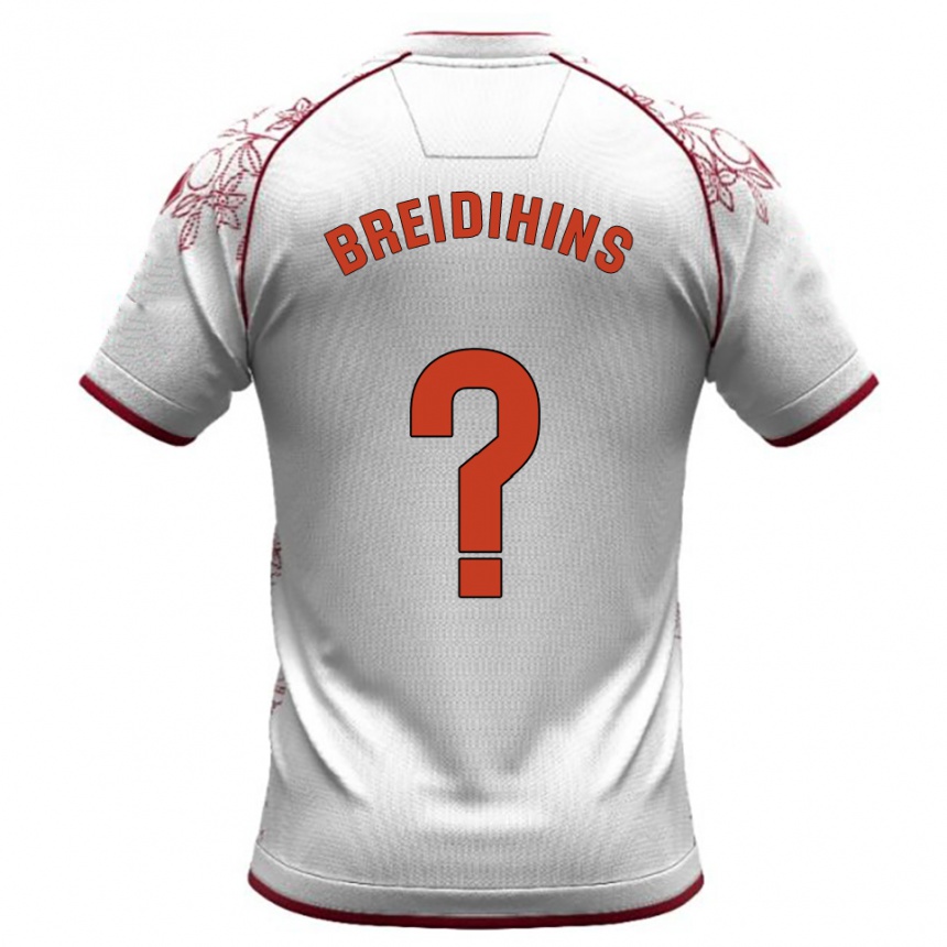 נשים כדורגל Kirils Breidihins #0 לבן בורדו הרחק ג'רזי 2025/26