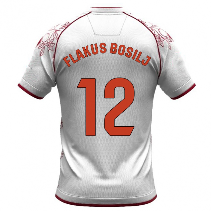 נשים כדורגל דייוויד פלקוס בוסיל #12 לבן בורדו הרחק ג'רזי 2025/26