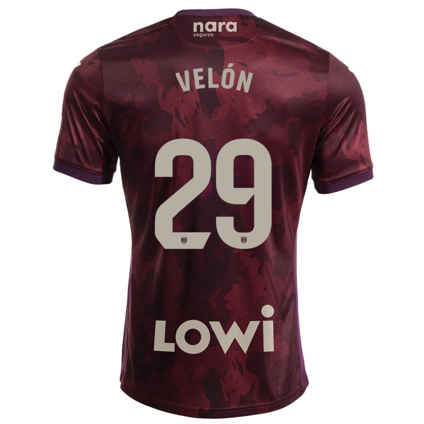 נשים כדורגל Hugo Velón #29 בורדו לבן הרחק ג'רזי 2025/26