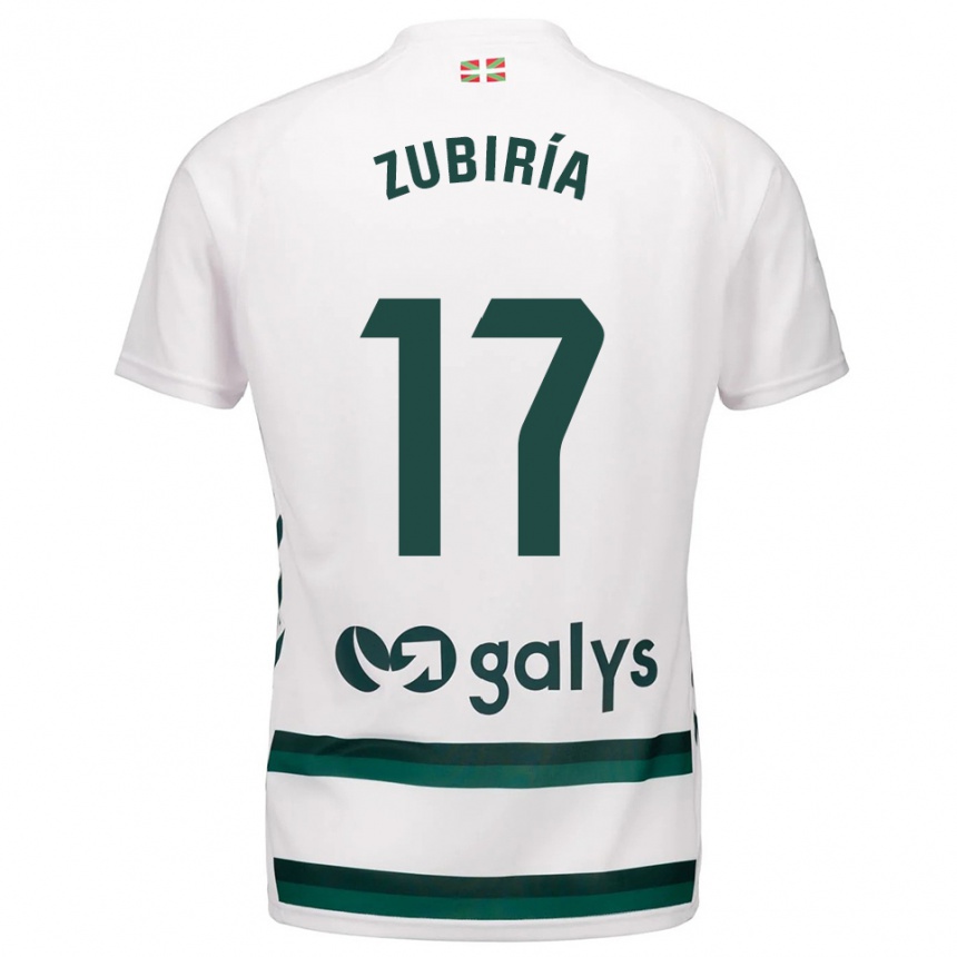 נשים כדורגל Iker Zubiría #17 לבן ירוק הרחק ג'רזי 2025/26