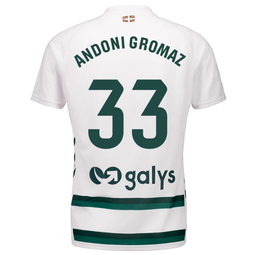 נשים כדורגל Jon Andoni Gromaz #33 לבן ירוק הרחק ג'רזי 2025/26