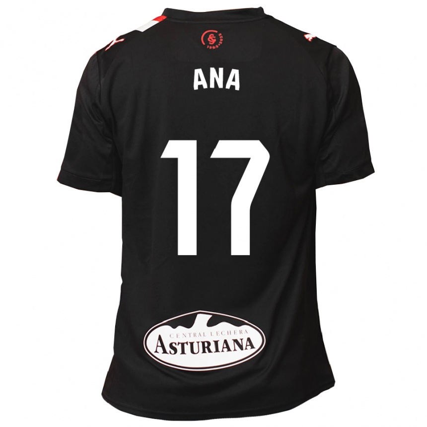 נשים כדורגל Ana Gloria Campoamor Paredes #17 שחור לבן הרחק ג'רזי 2025/26