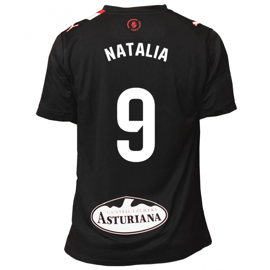 נשים כדורגל Natalia Sobero González #9 שחור לבן הרחק ג'רזי 2025/26