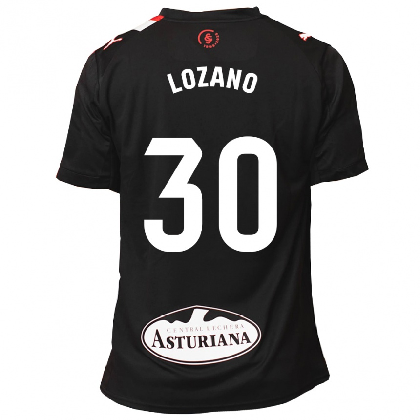 נשים כדורגל Álex Lozano #30 שחור לבן הרחק ג'רזי 2025/26