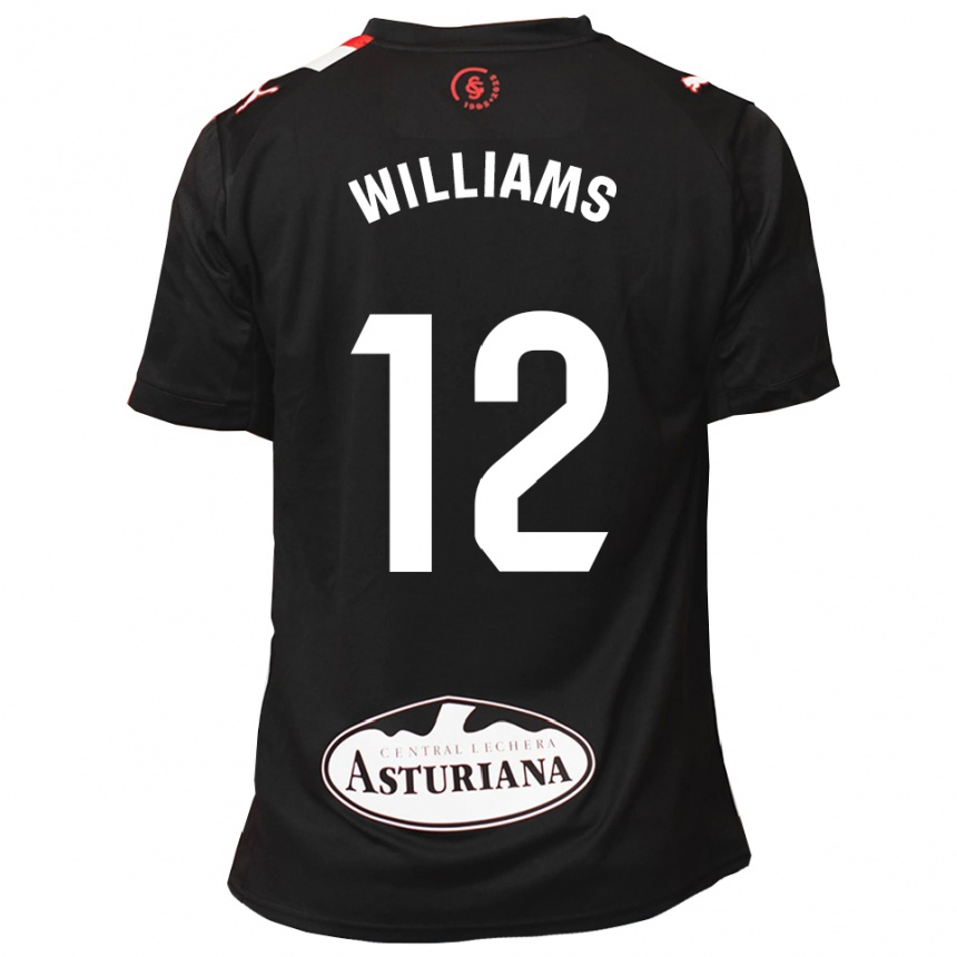 נשים כדורגל Aaron Williams #12 שחור לבן הרחק ג'רזי 2025/26