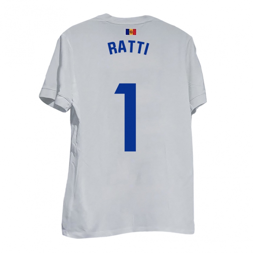 נשים כדורגל ניקו ראטי #1 לבן צהוב כחול הרחק ג'רזי 2025/26