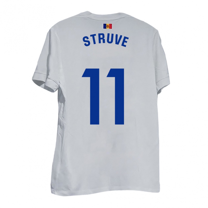 נשים כדורגל Biel Struve #11 לבן צהוב כחול הרחק ג'רזי 2025/26