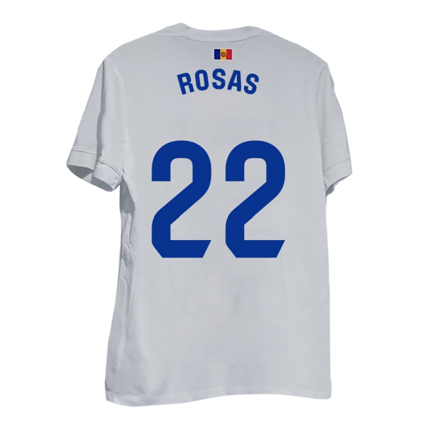 נשים כדורגל אלברט רוסאס #22 לבן צהוב כחול הרחק ג'רזי 2025/26