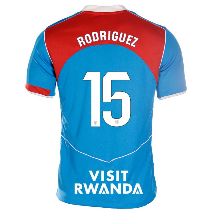 נשים כדורגל Cinta Rodríguez #15 כחול לבן ג'רזי קיט שלישי 2025/26