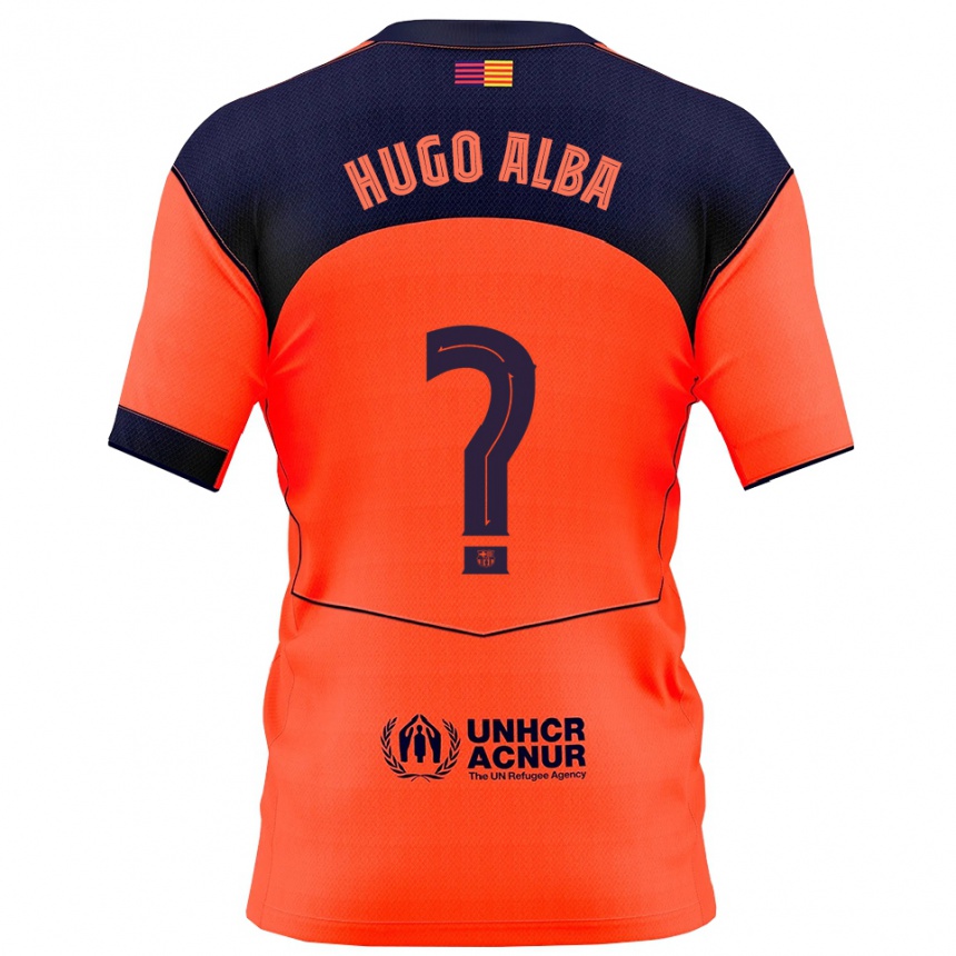 נשים כדורגל Hugo Alba #0 כתום נייבי ג'רזי קיט שלישי 2025/26