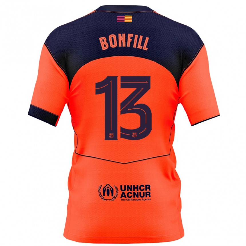 נשים כדורגל Max Bonfill #13 כתום נייבי ג'רזי קיט שלישי 2025/26