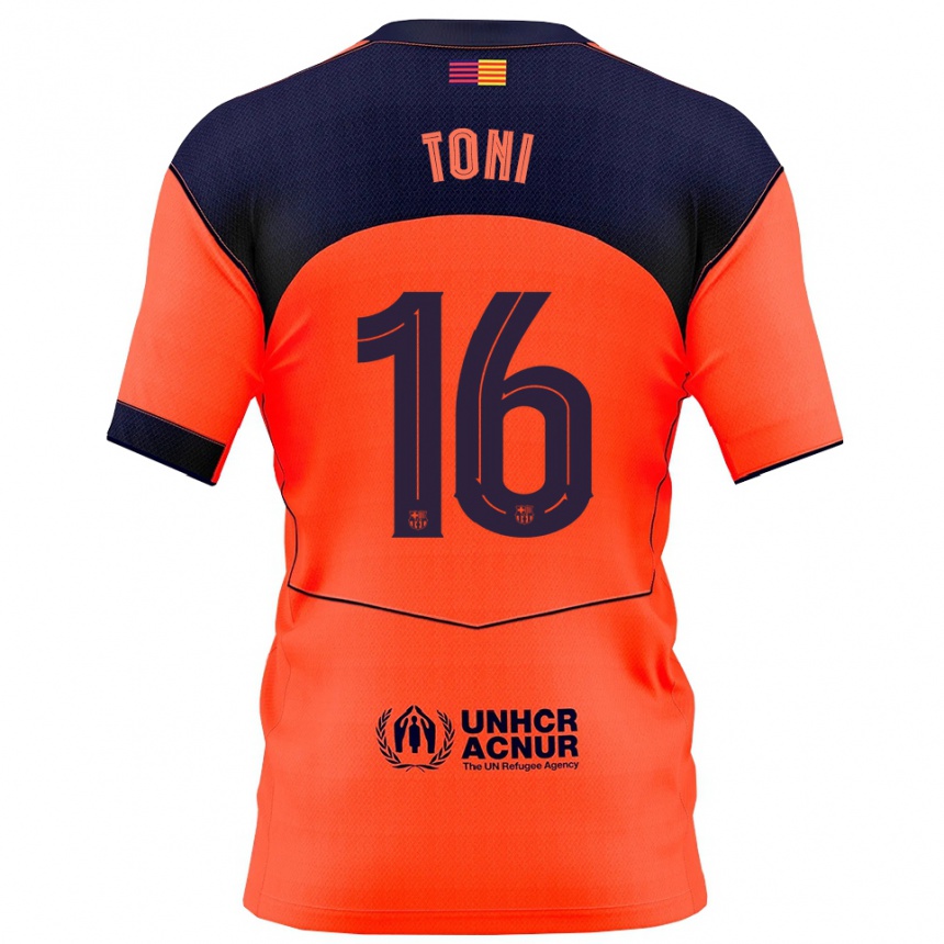 נשים כדורגל Toni Fernández #16 כתום נייבי ג'רזי קיט שלישי 2025/26