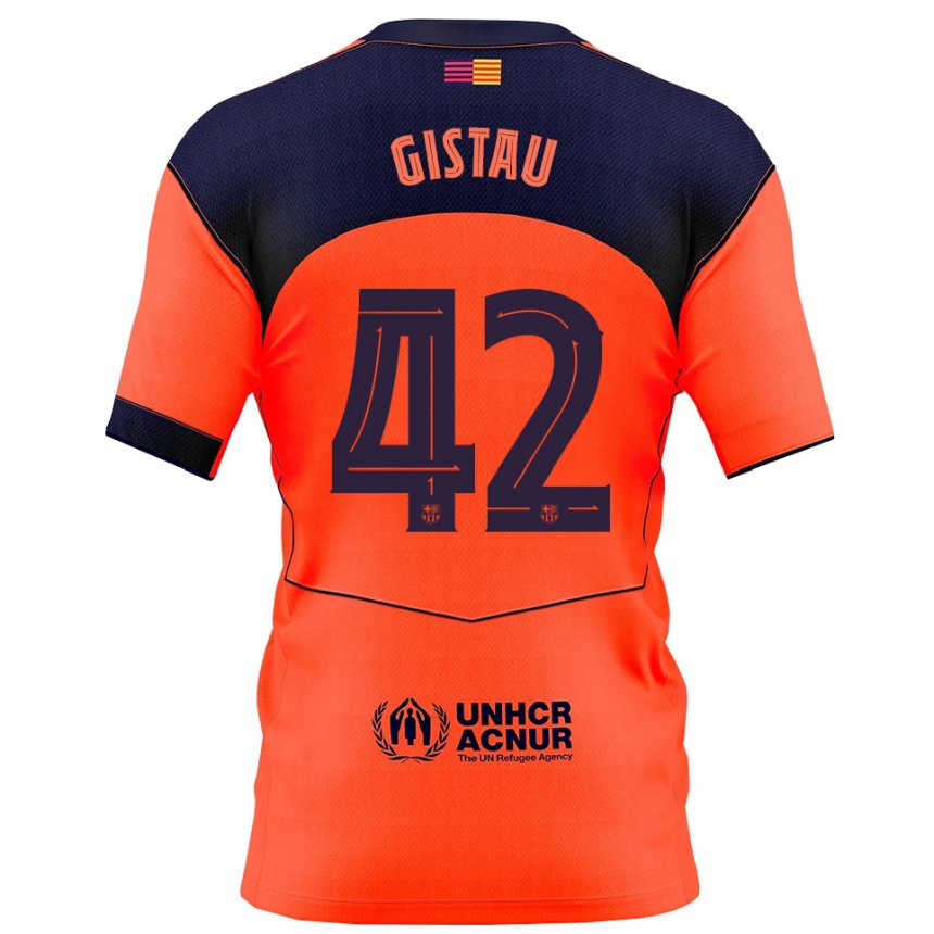 נשים כדורגל Òscar Gistau #42 כתום נייבי ג'רזי קיט שלישי 2025/26