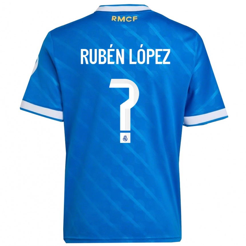 נשים כדורגל Rubén López #0 כחול לבן ג'רזי קיט שלישי 2025/26