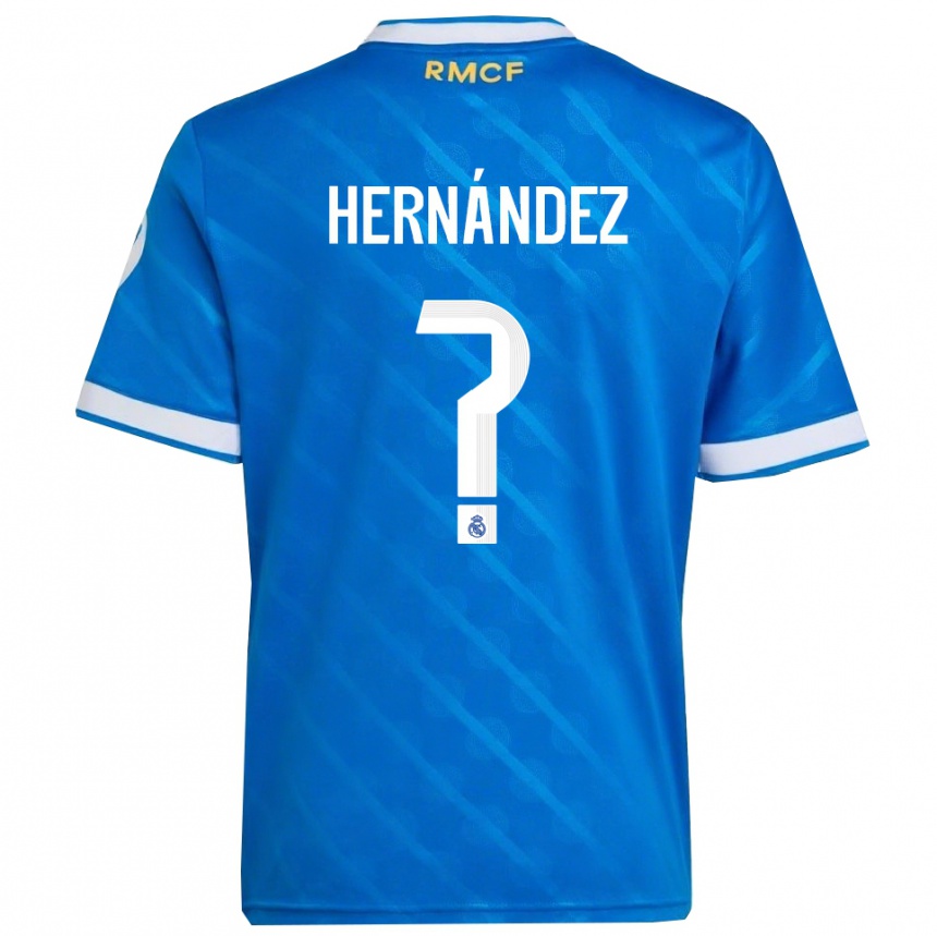 נשים כדורגל Enaitz Hernández #0 כחול לבן ג'רזי קיט שלישי 2025/26