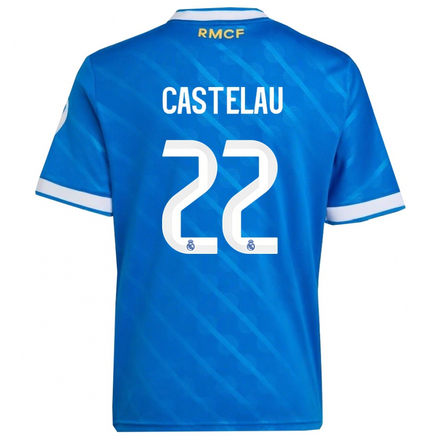 נשים כדורגל Alber Castelau #22 כחול לבן ג'רזי קיט שלישי 2025/26