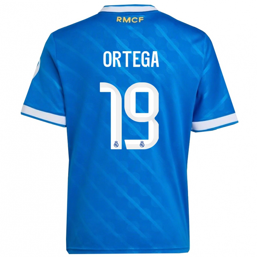 נשים כדורגל Jacobo Ortega #19 כחול לבן ג'רזי קיט שלישי 2025/26