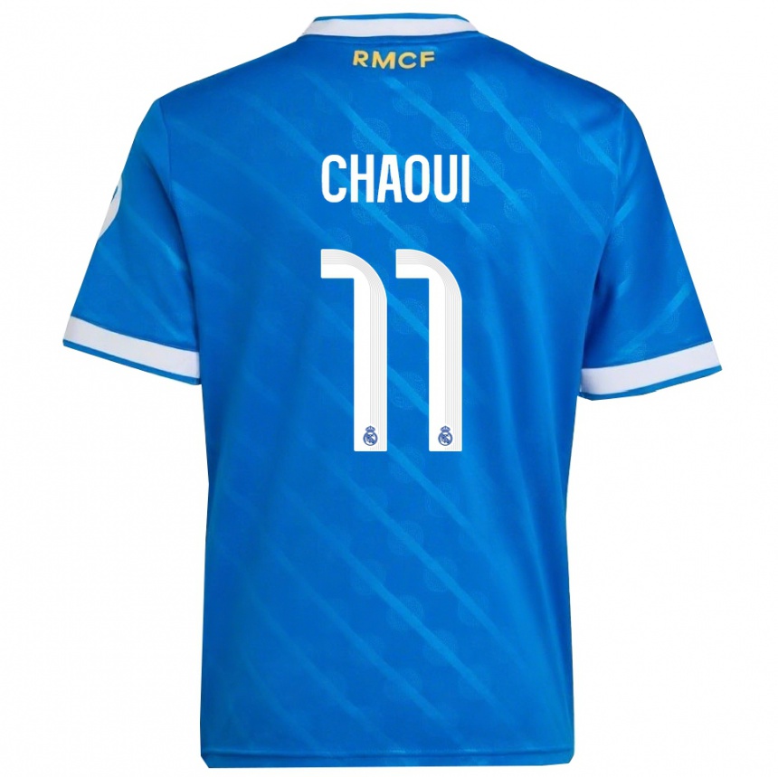 נשים כדורגל Omar Chaoui #11 כחול לבן ג'רזי קיט שלישי 2025/26