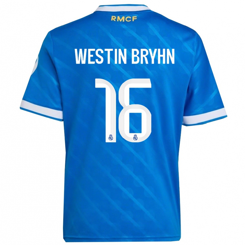 נשים כדורגל Leon Westin Bryhn #16 כחול לבן ג'רזי קיט שלישי 2025/26
