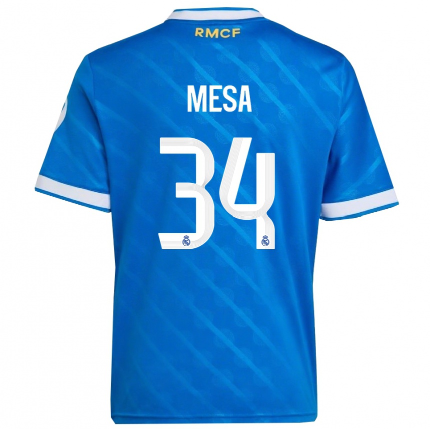 נשים כדורגל Óscar Mesa #34 כחול לבן ג'רזי קיט שלישי 2025/26