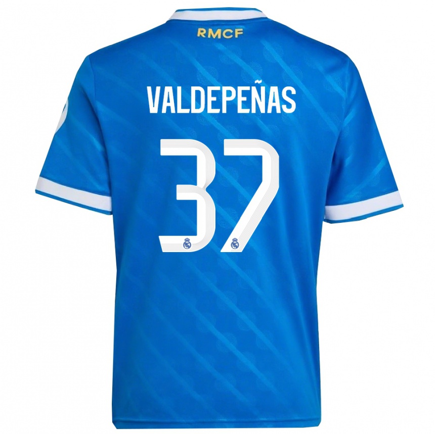 נשים כדורגל Víctor Valdepeñas #37 כחול לבן ג'רזי קיט שלישי 2025/26