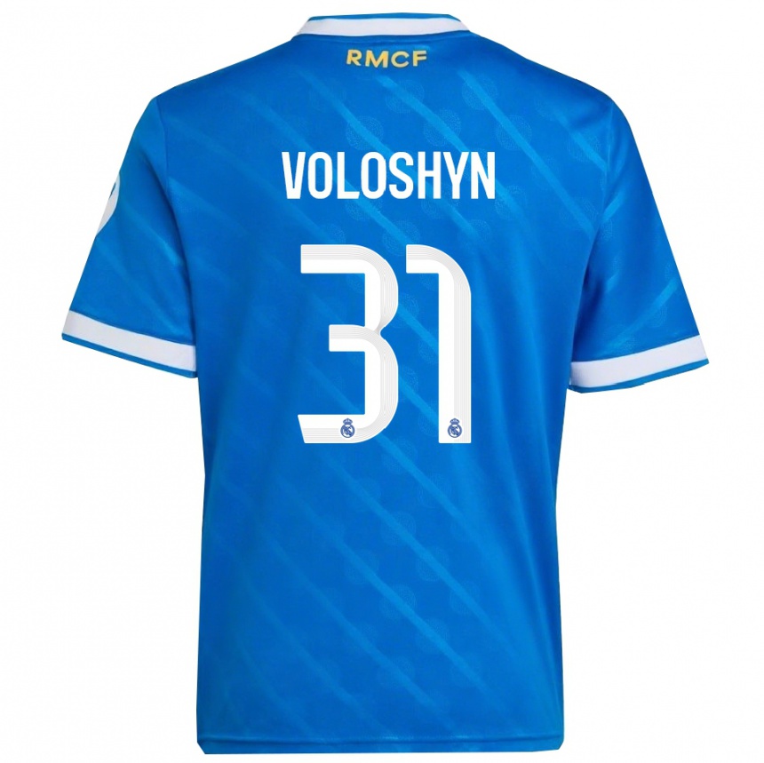 נשים כדורגל Ilya Voloshyn #31 כחול לבן ג'רזי קיט שלישי 2025/26