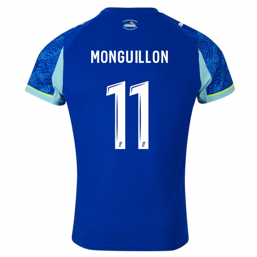 נשים כדורגל Coralie Monguillon #11 תכלת לבן ג'רזי קיט שלישי 2025/26