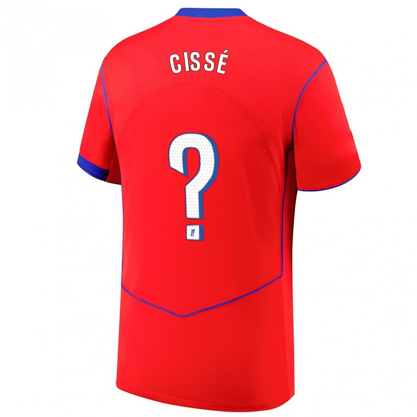 נשים כדורגל Mory Cissé #0 אדום כחול לבן ג'רזי קיט שלישי 2025/26
