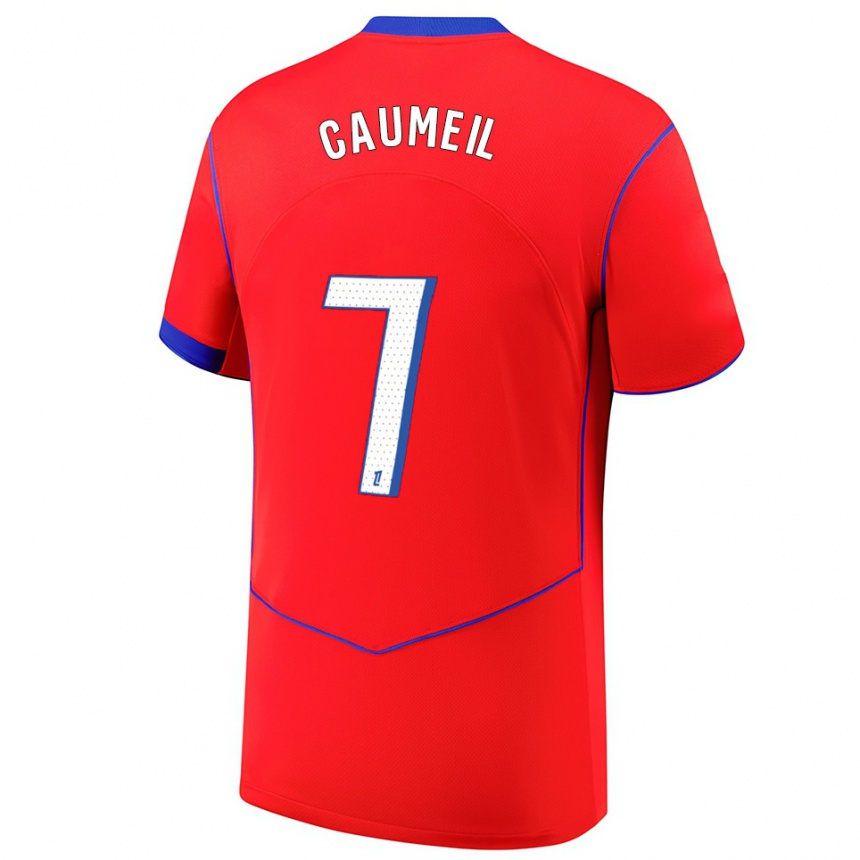 נשים כדורגל Paul Caumeil #7 אדום כחול לבן ג'רזי קיט שלישי 2025/26