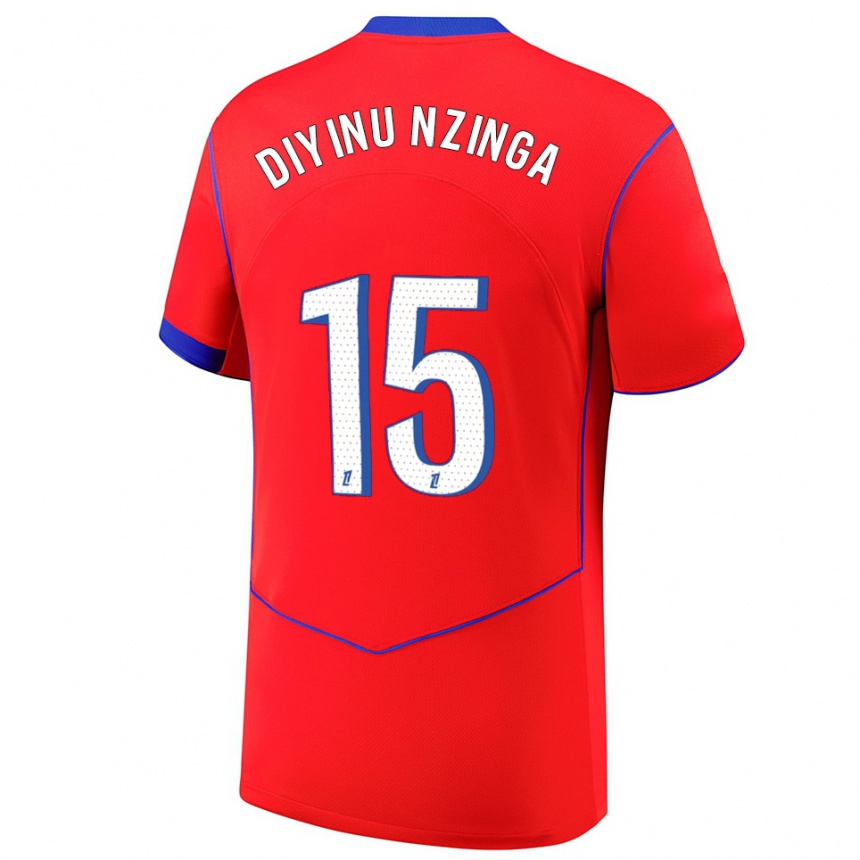 נשים כדורגל Vainqueur Diyinu Nzinga #15 אדום כחול לבן ג'רזי קיט שלישי 2025/26