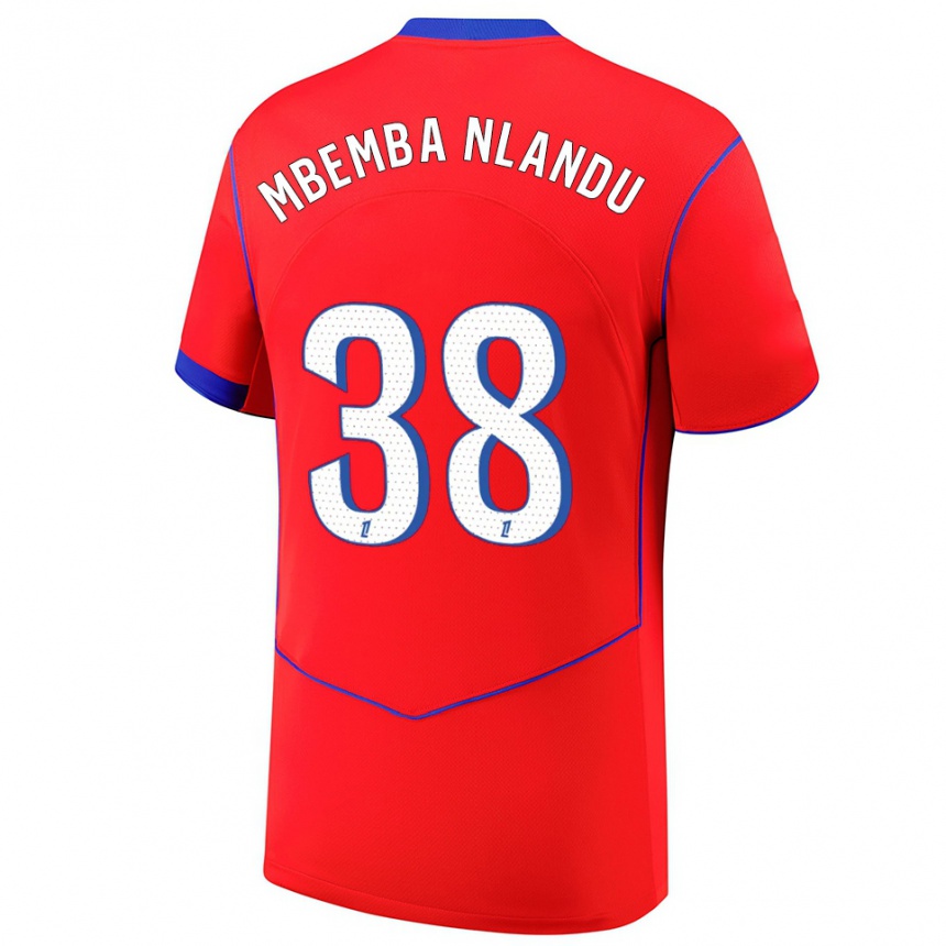 נשים כדורגל Emmanuel Mbemba Nlandu #38 אדום כחול לבן ג'רזי קיט שלישי 2025/26