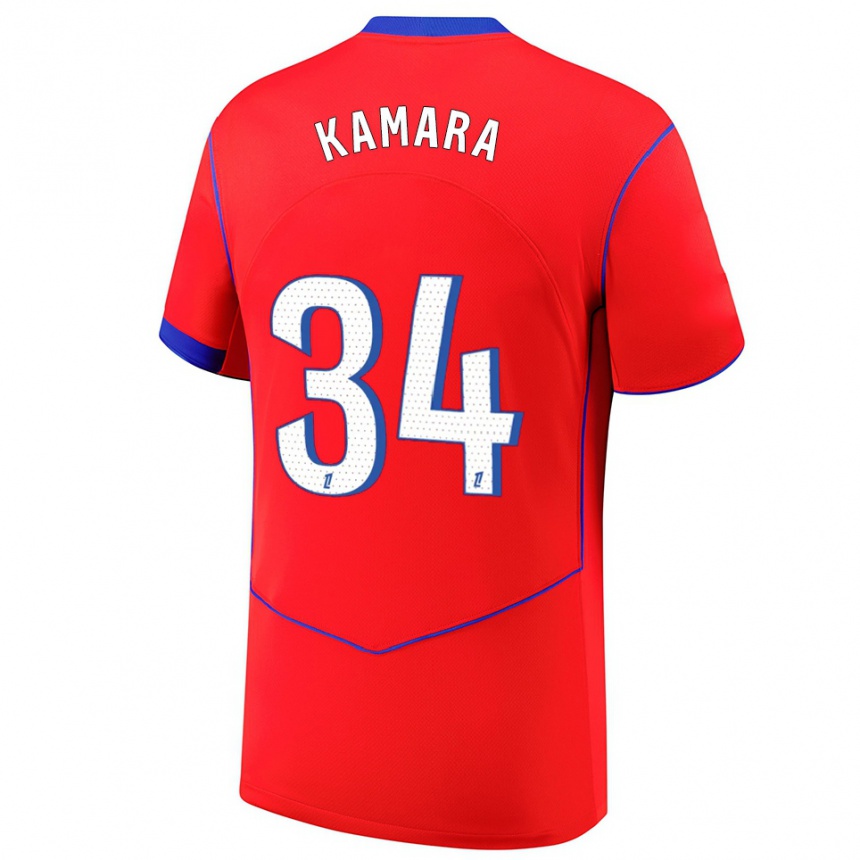 נשים כדורגל Noham Kamara #34 אדום כחול לבן ג'רזי קיט שלישי 2025/26