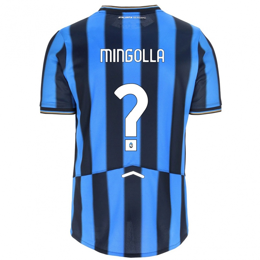 ילדים כדורגל Simone Mingolla #0 תכלת שחור ג'רזי ביתית 2025/26