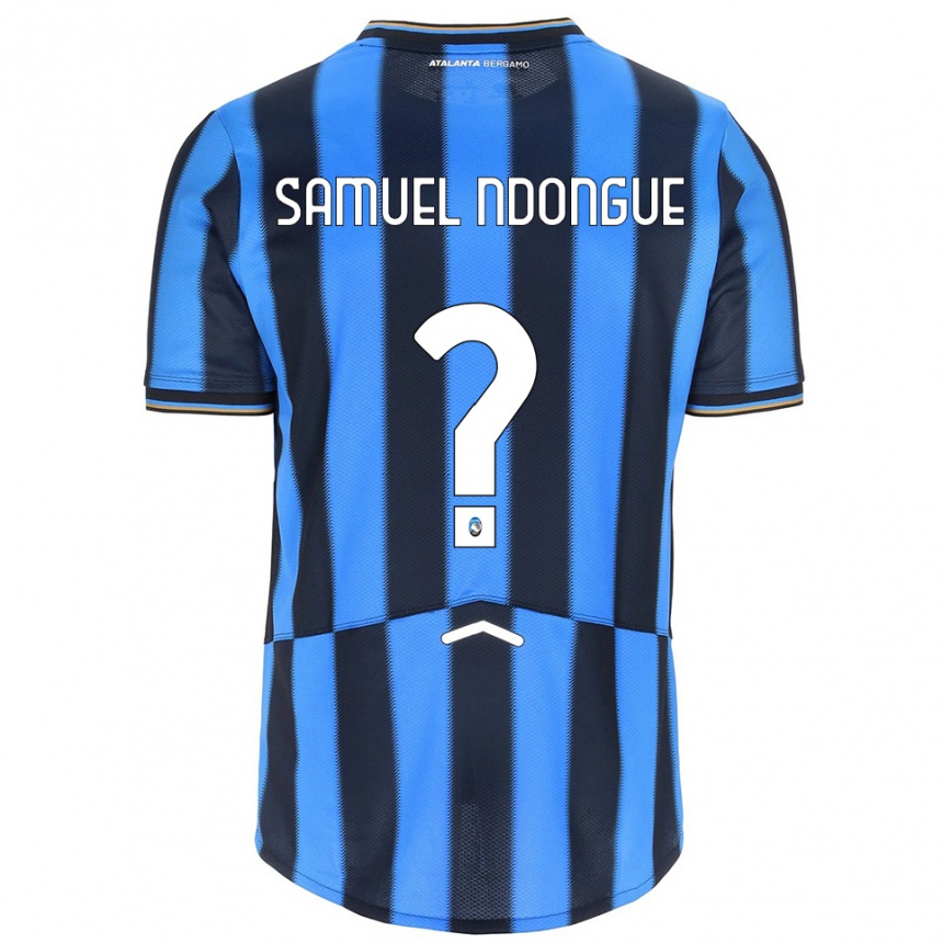 ילדים כדורגל Frederick Samuel Ndongue #0 תכלת שחור ג'רזי ביתית 2025/26
